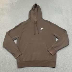 Nike Hoodie Mens Small Brown Sportswear Club Fleece‎ Pullover Sweatshirt BV2654